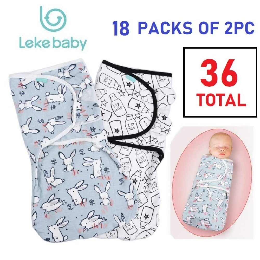 SWADDLE WRAP BLANKETS 2PKS 0-3 MOS